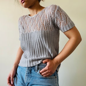 vintage lilac cotton knitted tee