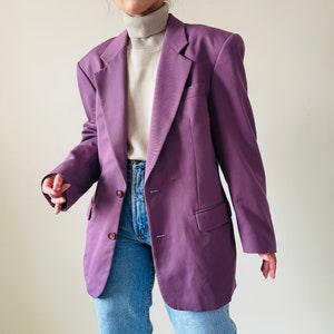 vintage purple wardrobe essential blazer, masculine cut image 1