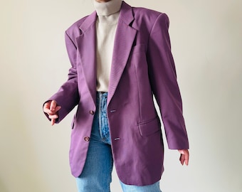 vintage purple wardrobe essential blazer, masculine cut