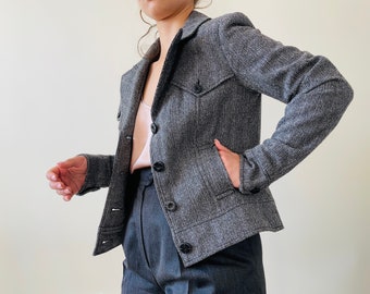 vintage wool, cotton blazer jacket