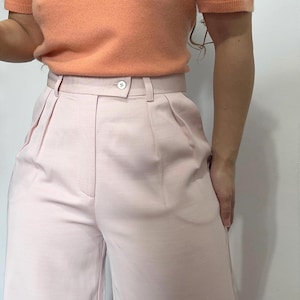 Wide-Leg Wool Trousers – High-Waisted Pants in Cream, Brown, Green or Black – Size Inclusive – Made to Order in Italian Fabrics