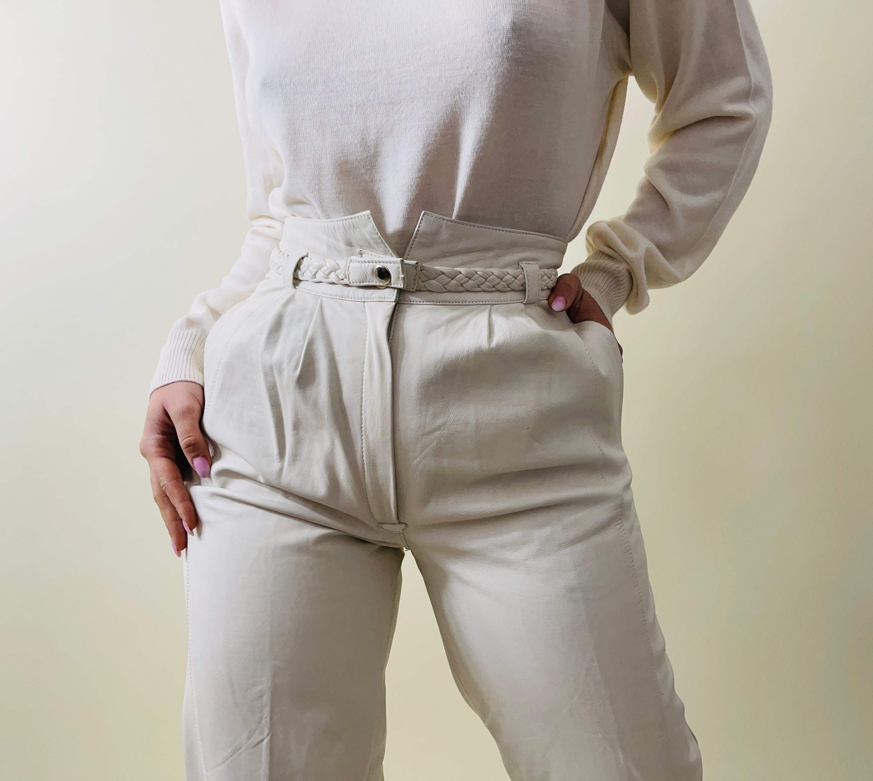 White Leather Pants -  Denmark