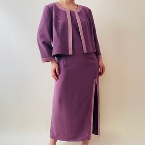 vintage lilac evening dress set, minimalist maxi dress image 2