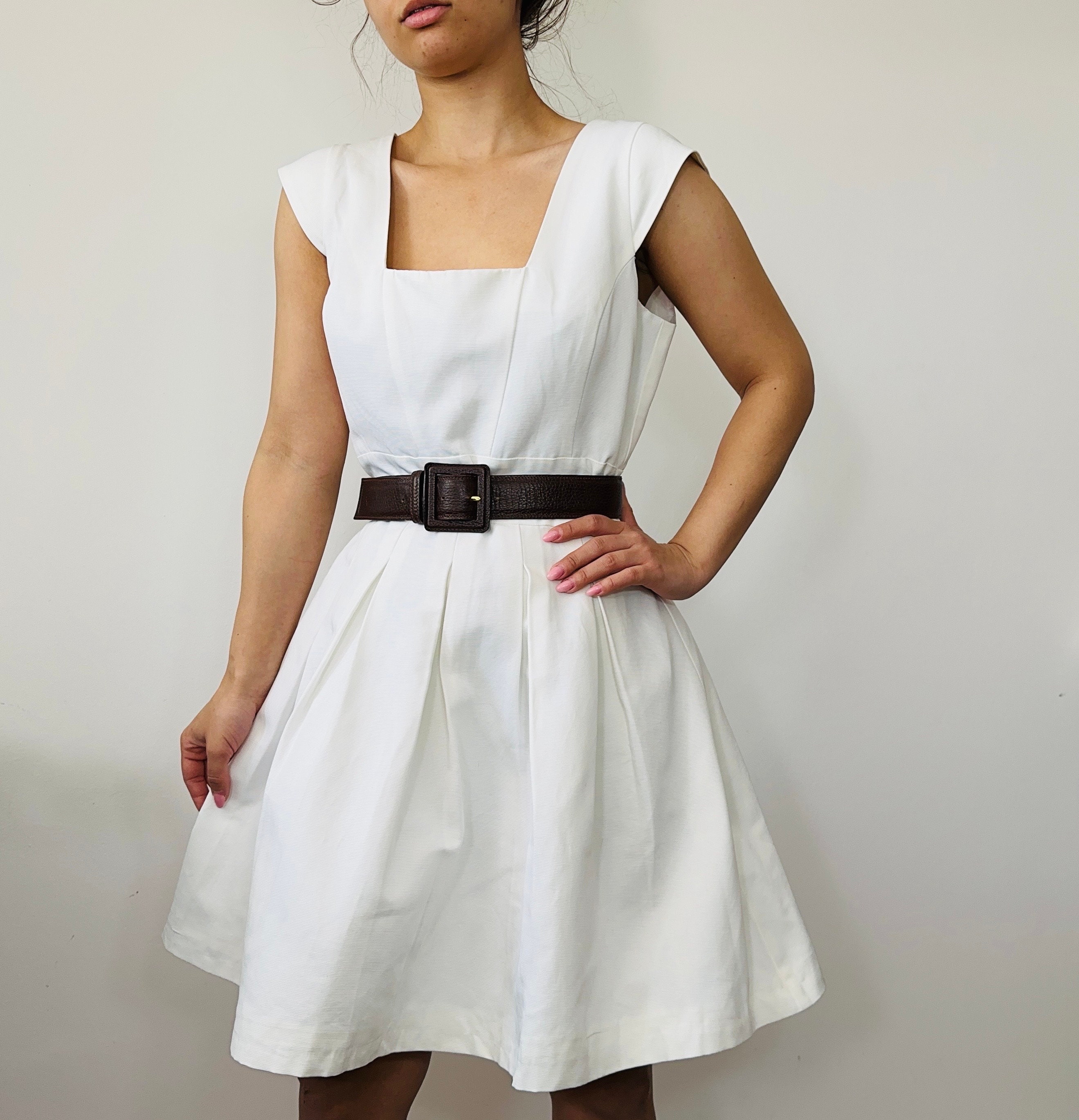 Simple white cheap cocktail dress