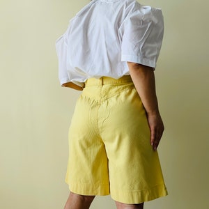 vintage high waisted yellow shorts, high waisted pleated pants, summer pants image 3