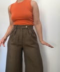 Wide-leg medium wool trousers – made to order, multiple Italian fabrics – Size inclusive product logo
