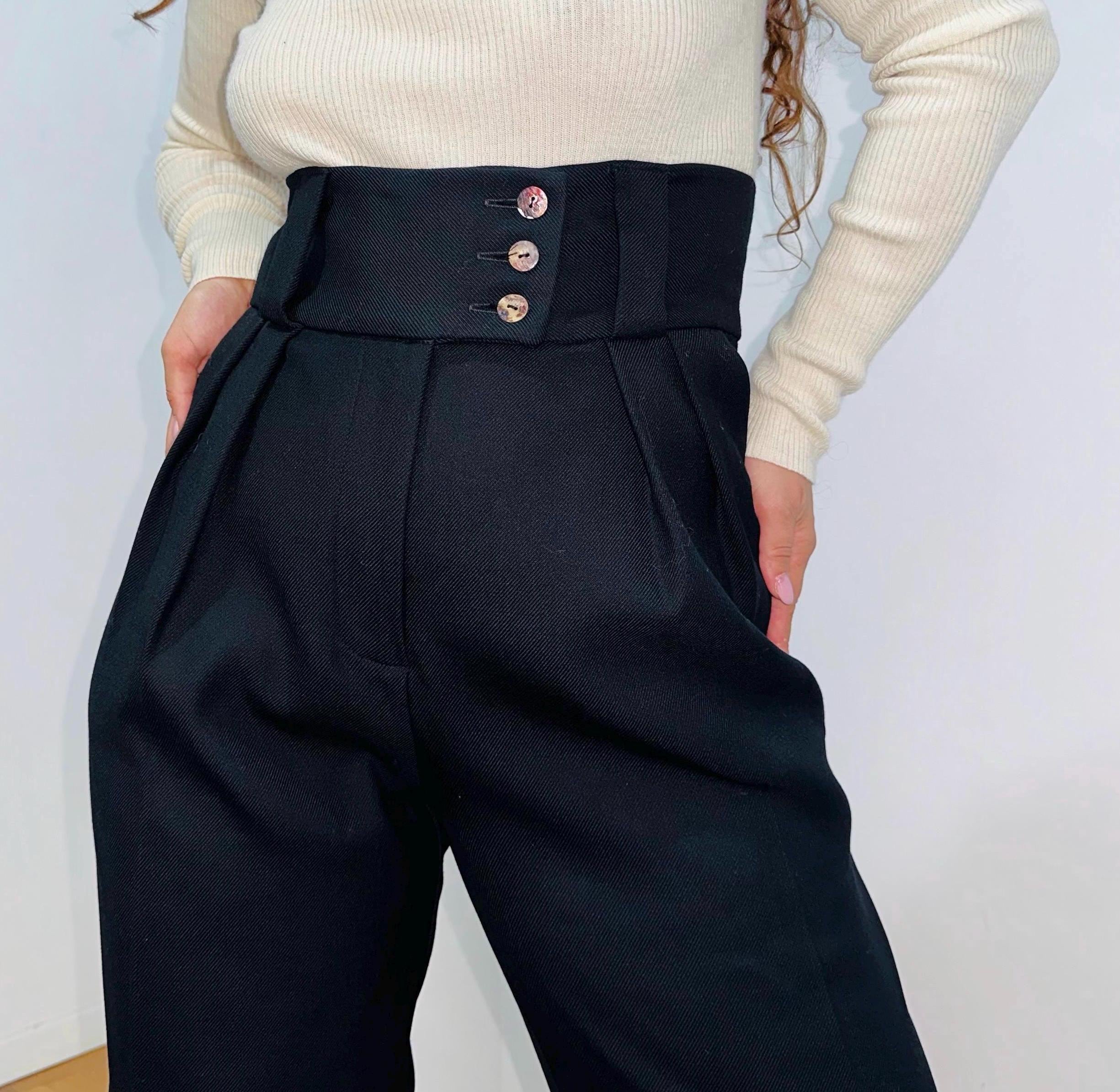 Suspender Trousers High Waist Women - Etsy