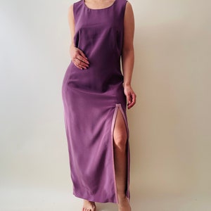 vintage lilac evening dress set, minimalist maxi dress image 4