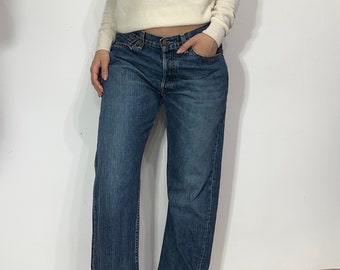 Jean bleu vintage 508 Levis à jambe droite, jean coupe décontractée