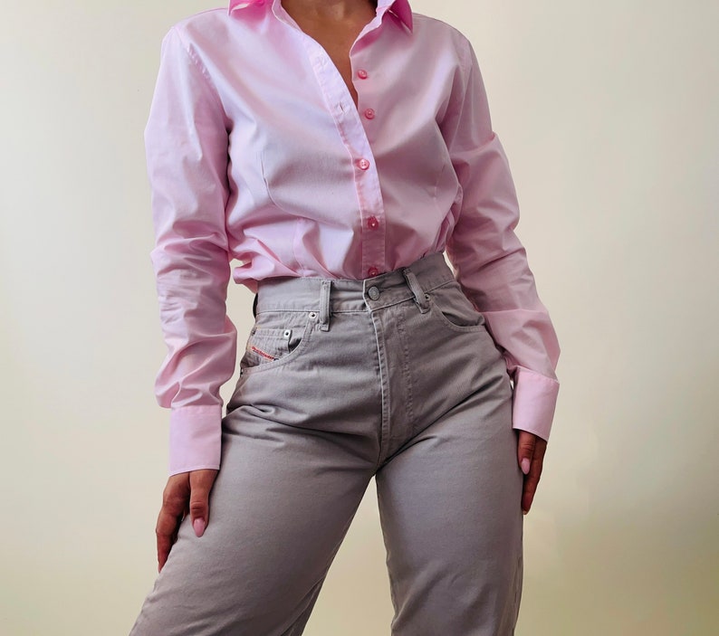 vintage Diesel grey straight high waisted jeans image 4