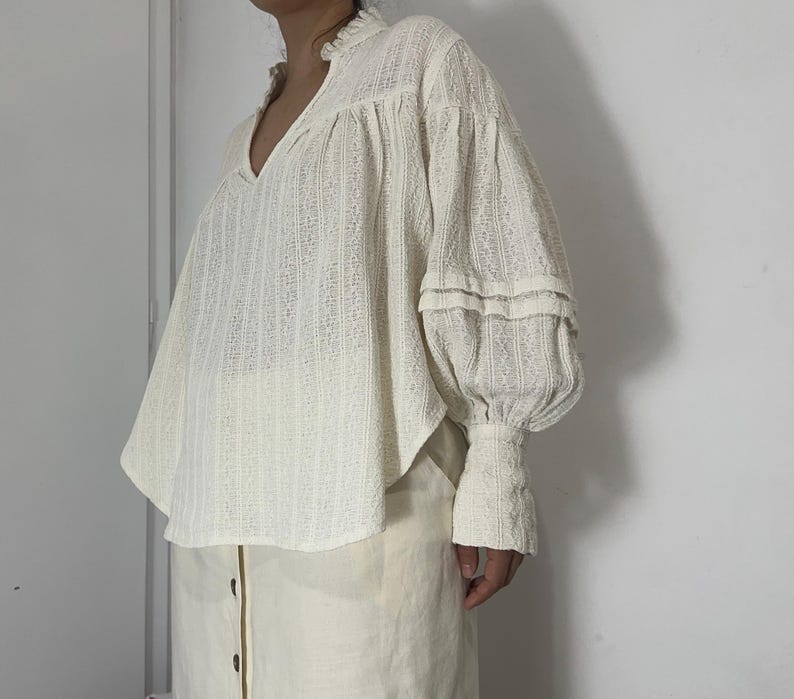 Blusa Ghost / Blusa romántica de lino y algodón / Top de estilo cottagecore de inspiración victoriana imagen 7
