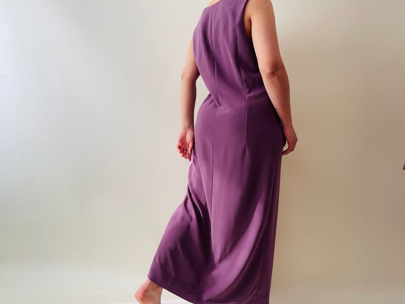 vintage lilac evening dress set, minimalist maxi dress image 8