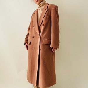 Vintage Wool Brown Coat Oversized Double Breasted Maxi Coat - Etsy