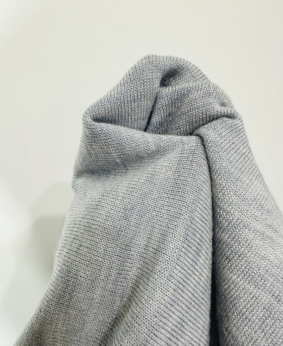 simple grey extrafine wool sweater/ merino wool j… - image 6