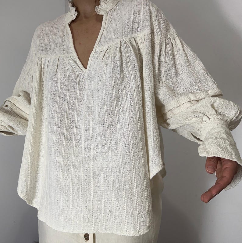 Blusa Ghost / Blusa romántica de lino y algodón / Top de estilo cottagecore de inspiración victoriana imagen 6