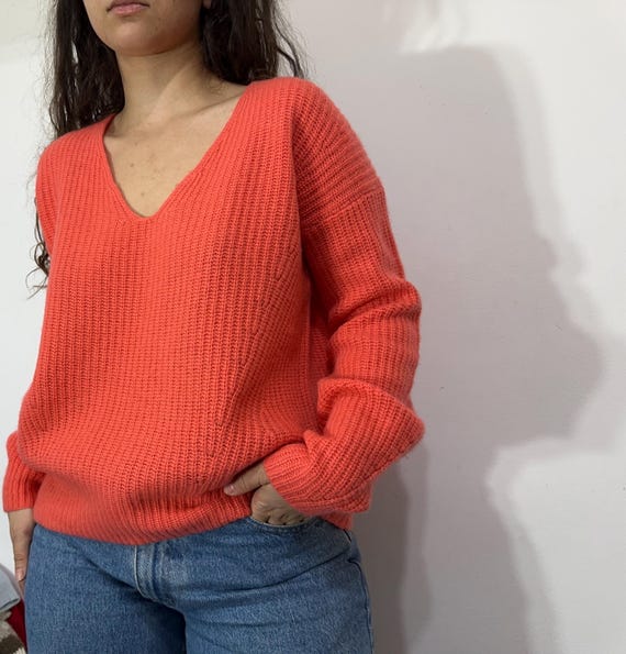 Pull saumon en cachemire et laine mérinos – Taille S France