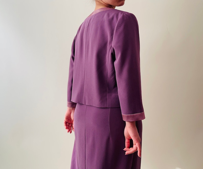 vintage lilac evening dress set, minimalist maxi dress image 6