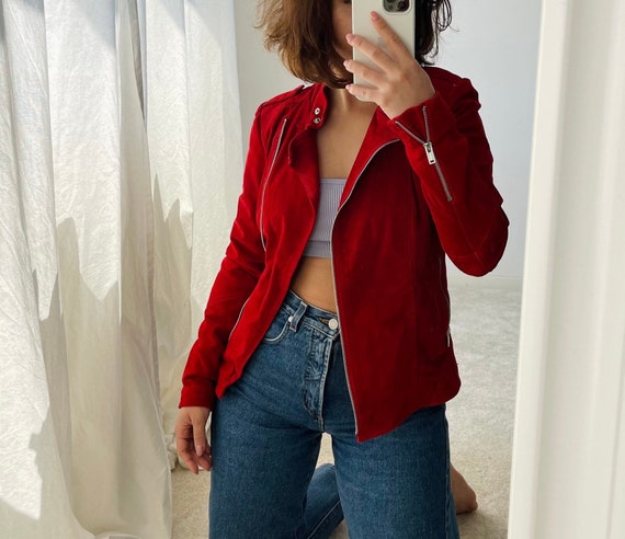 Vintage Red Suede Jacket
