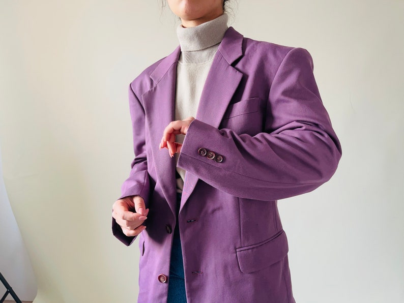 vintage purple wardrobe essential blazer, masculine cut image 5