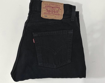 Vintage Levi's 501 Black Jeans, High Waisted Straight Leg Denim (W29 L34)