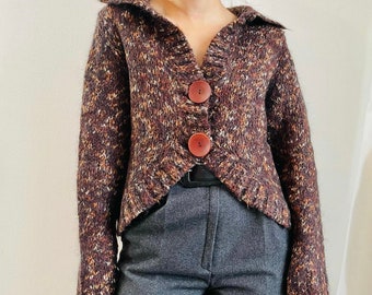 vintage brown mohair cardigan