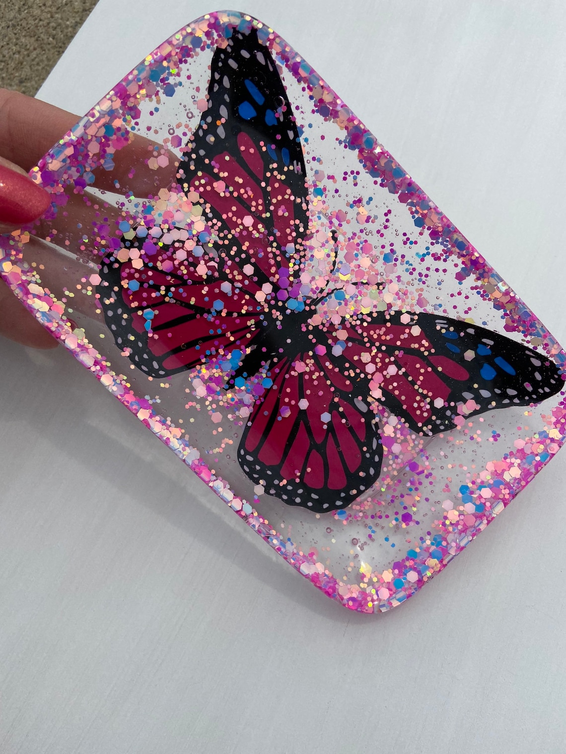 Pink Butterfly Resin Dish/ Soap Dish Etsy
