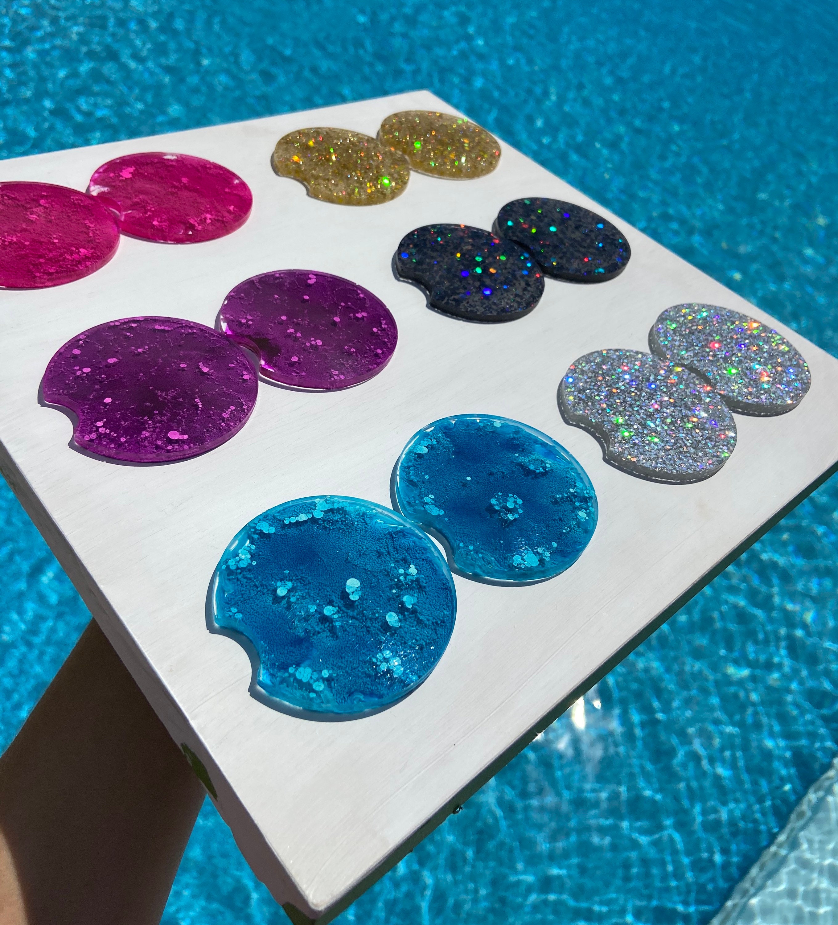 Resin Car Coasters Set Of 2 Etsy