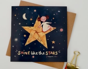 Shine Like the Stars Illustration Greeting Card
