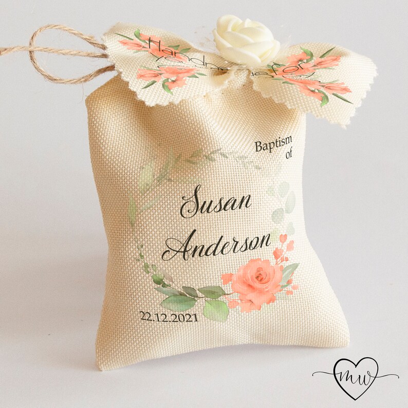 Girl Baptism Favor Bags Christening Gift Bags for Guests Etsy