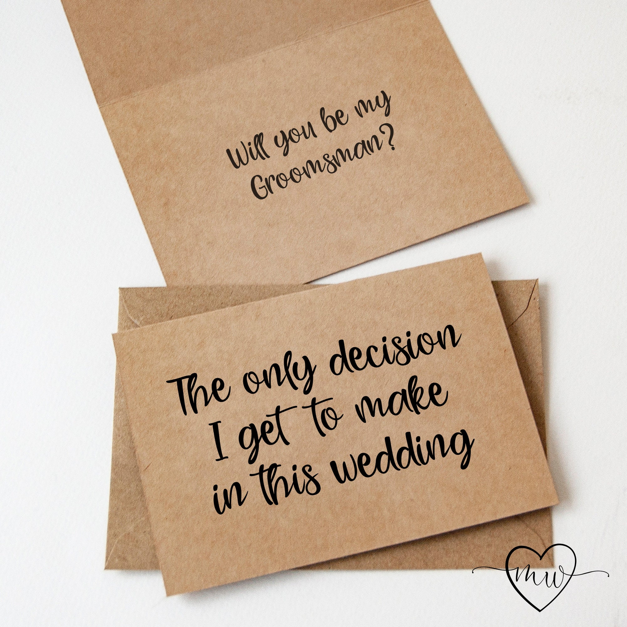 Funny Will you be my Best Man Proposal Kraft Card Groomsman Etsy