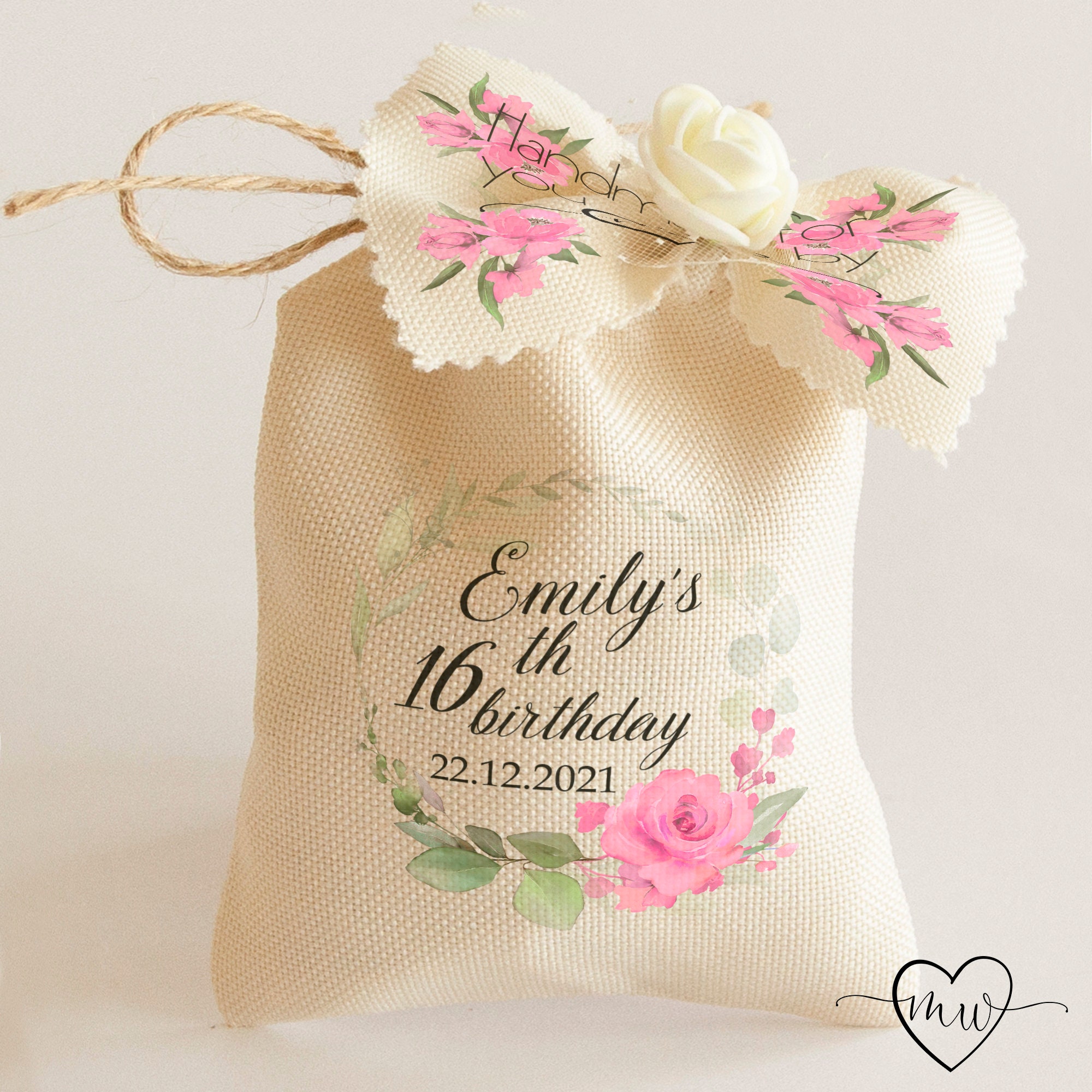 Birthday Favor Bags Personalized Happy Birthday Gift Bag Sweet Etsy