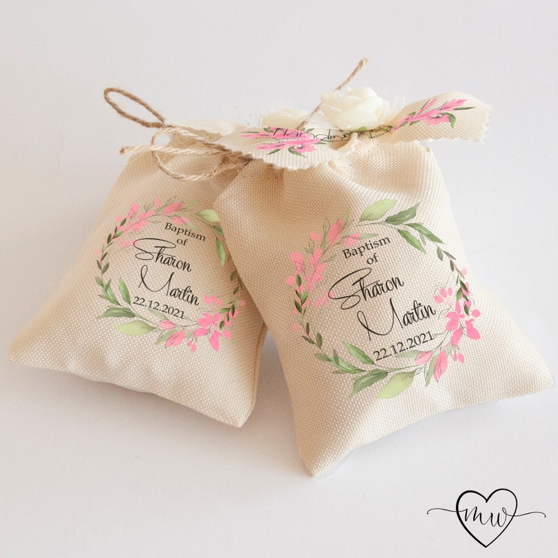 Personalised Christening Gift Personalised Baptism Gift Baby Girl Baptism Favor Bags Baptism Decorations Baby Dedication Gift #SARAH