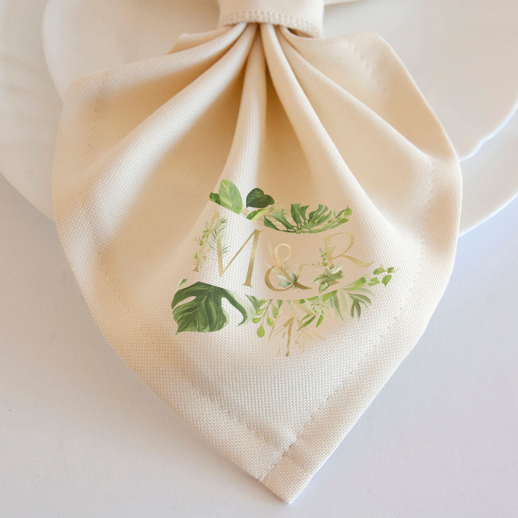 Tropical Wedding Napkins Custom Napkins Greenery Wedding Party Etsy