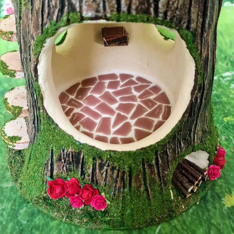 Two Storey Handmade Tree Dollshouse Tree Stump Mouse House Fairy Tree