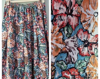 vintage Liberty Plus - Jupe longue 100 % coton prête à coudre fleurie, taille unique