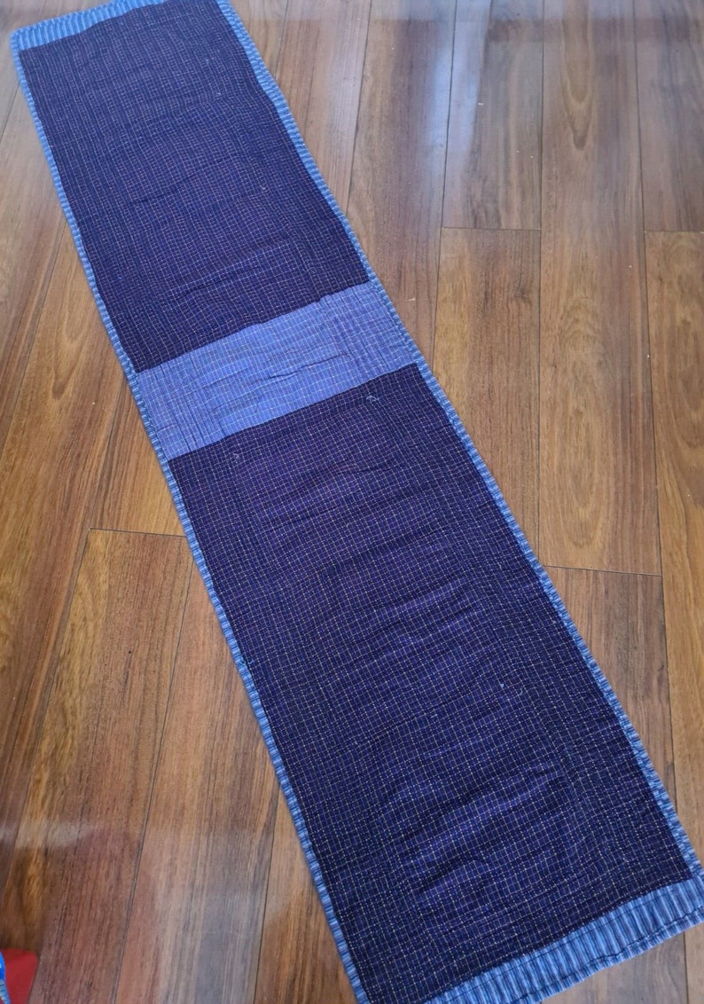 Chemin de table long fait main en patchwork, suspension murale, jeté, jeté de lit violet 220 cm/50 cm image 6