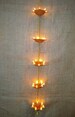 Made in India- Pair of 5 set of diyas having brass bell attached to the base 