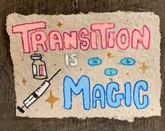 La transizione è magica Pittura su carta riciclata n. 2
