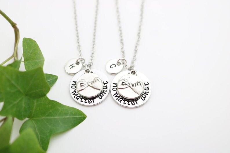 Couple Necklace Personalized Gift BFF necklaces for 2 friendship gifts for 2 Best friend Necklace Set of 2 Pinky promise 2 Friend gifts