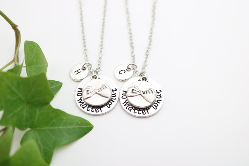 Couple Necklace Personalized Gift BFF necklaces for 2 friendship gifts for 2 Best friend Necklace Set of 2 Pinky promise 2 Friend gifts