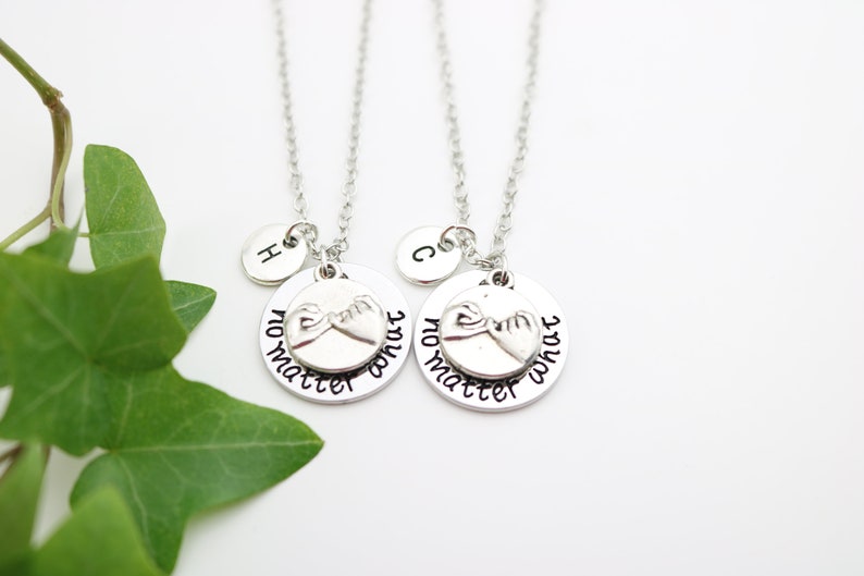 Couple Necklace Personalized Gift BFF necklaces for 2 friendship gifts for 2 Best friend Necklace Set of 2 Pinky promise 2 Friend gifts