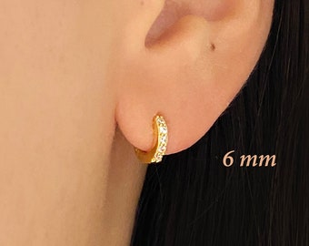 9ct 9K Yellow & White "Gold Filled" Little Girl's Small Hoop Earrings.12mm,2122 9ct 9K Yellow & White "Gold Filled" Little Girl's Small Hoop Earrings.12mm,2122