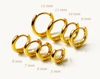 9ct 9K Yellow & White "Gold Filled" Little Girl's Small Hoop Earrings.12mm,2122 9ct 9K Yellow & White "Gold Filled" Little Girl's Small Hoop Earrings.12mm,2122