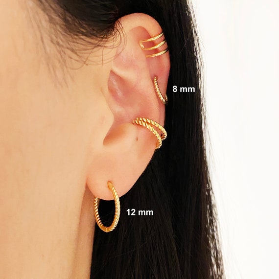 Thin Twist 6mm - 13mm tiny basic hoops • Tiny hoo… - image 1