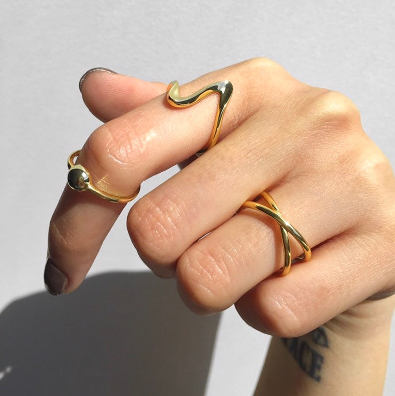 Round Ball Gold Layering Ring Minimal Gold Ring Stacking Etsy Australia