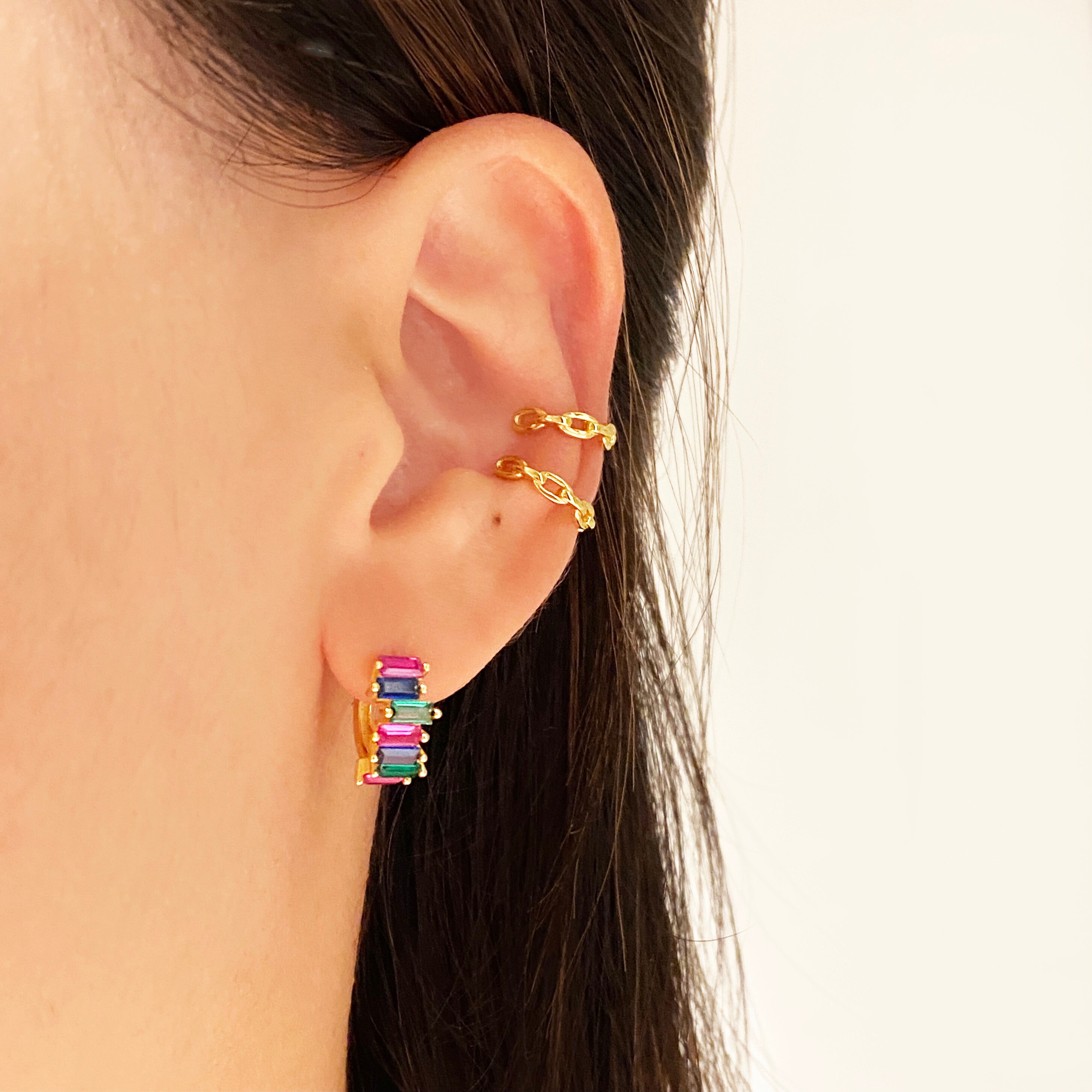 Slim Chain Link ear cuff earrings No piercing ear cuff gold Etsy