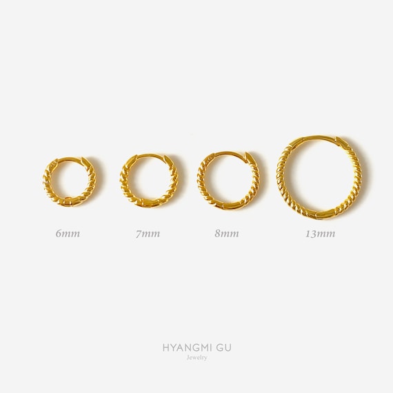 Thin Twist 6mm - 13mm tiny basic hoops • Tiny hoo… - image 2