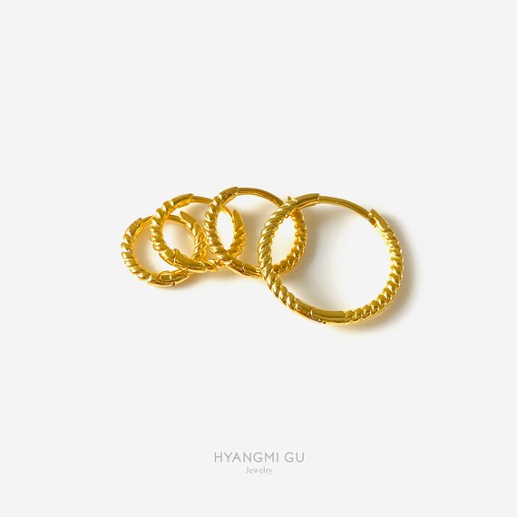 Thin Twist 6mm - 13mm tiny basic hoops • Tiny hoo… - image 3