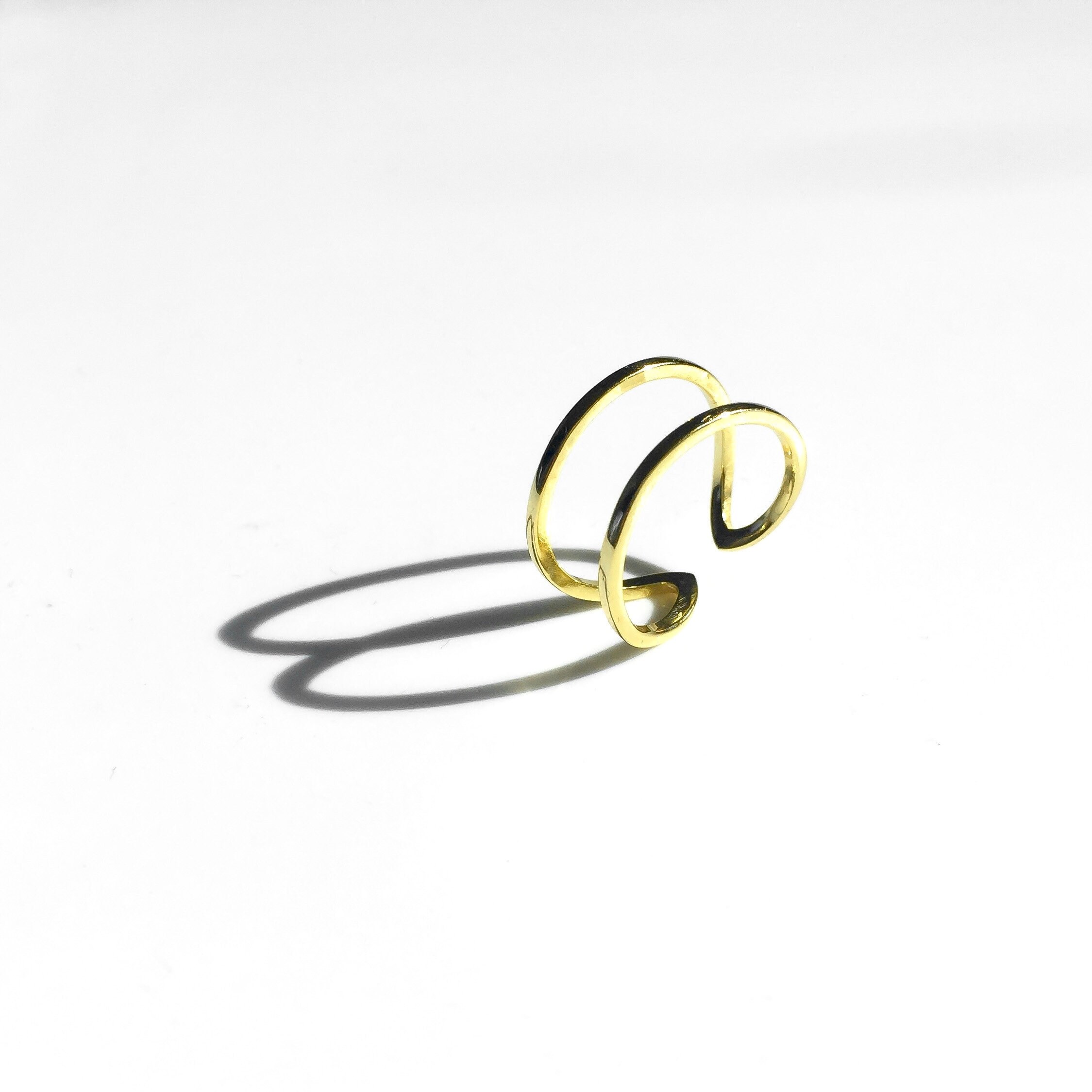 Two Layer Stacking Ring Gold Layer Ring Gold Thin Ring Etsy Australia