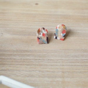 Marble Arch Stud Earrings // Handmade Earrings // Polymer Clay // Statement Earrings // Gold Leaf // Boho Earrings // Stocking Stuffer